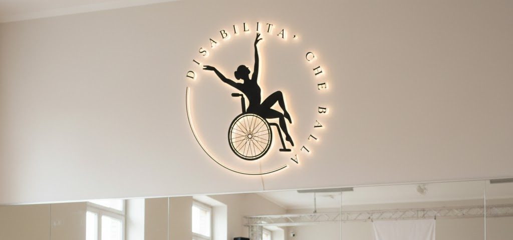 Mockup grafico del progetto Disabilità che Balla con elementi visivi coordinati